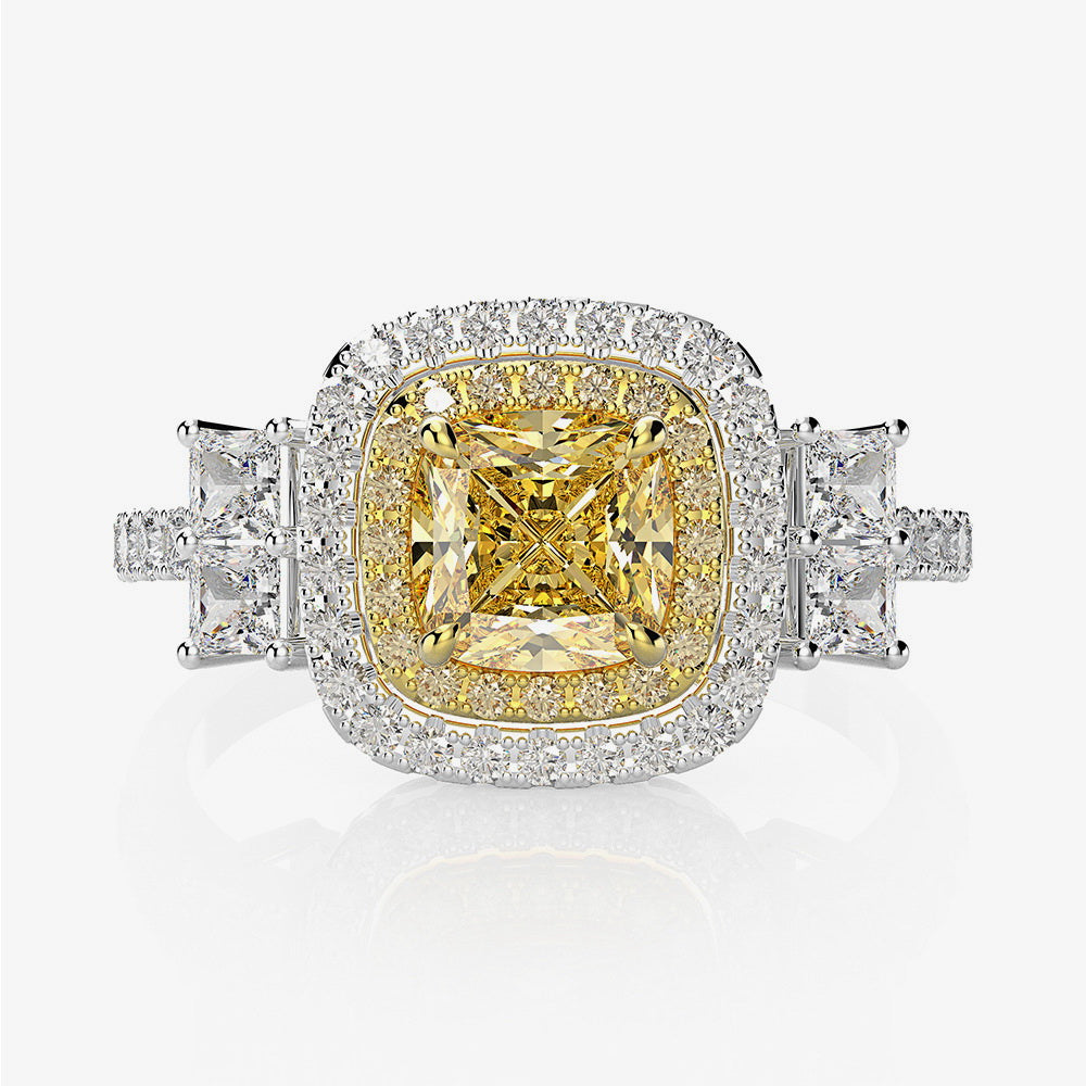 Bague de mariée saphir jaune R0442