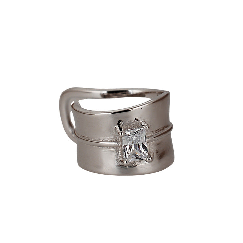 Paved Wide Clip-on Earrings E1069 1 Piece