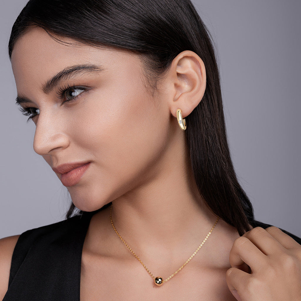 Open C Moissanite Hoops