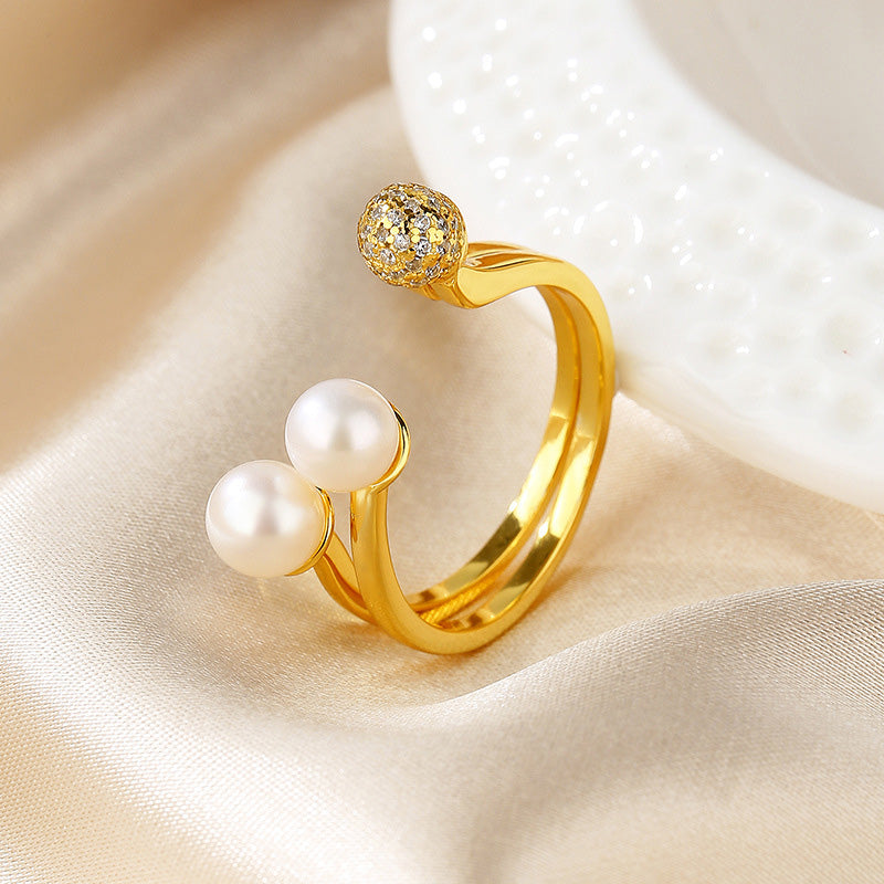 Freshwater Pearl 3 Balls Ring RN1009