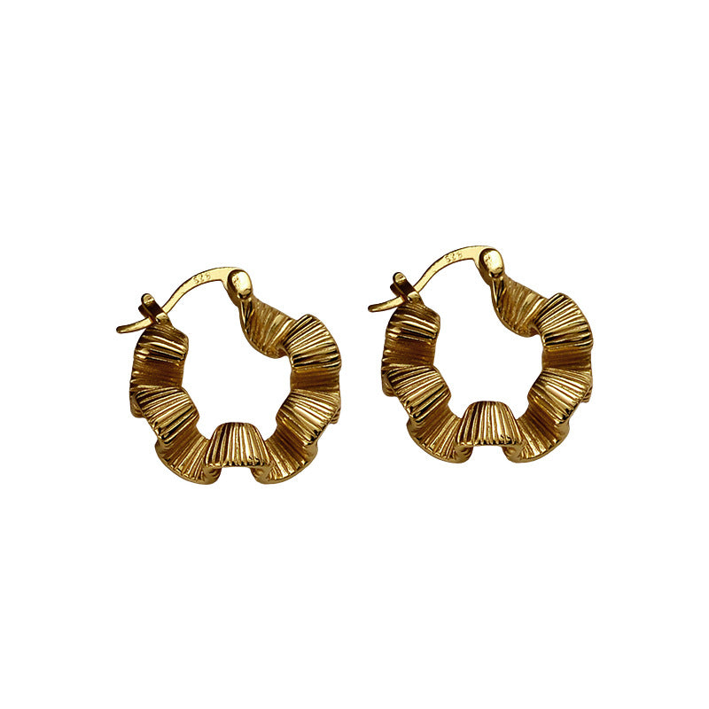 Irregular Folds Hoop Earrings E1042