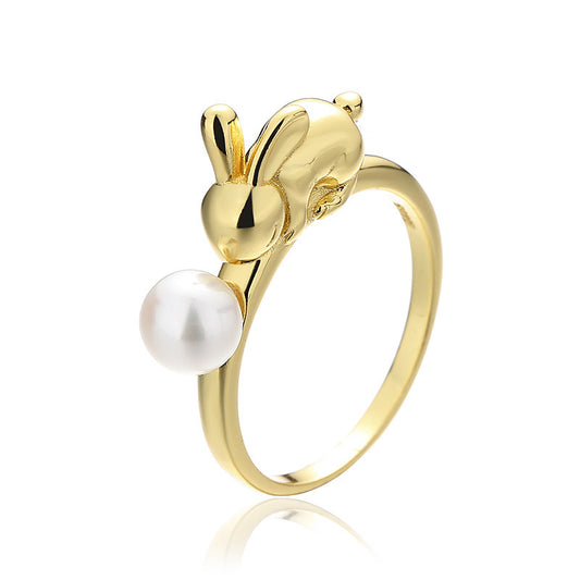 Freshwater Pearl Bunny Ring RN1026