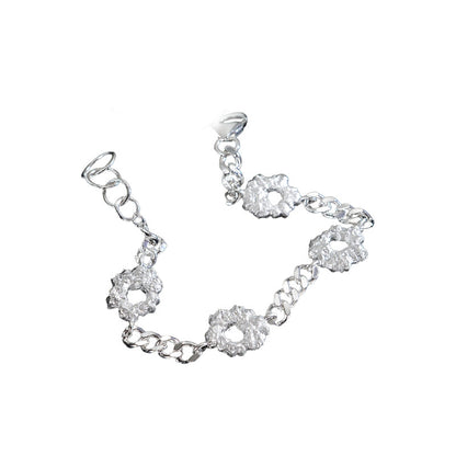 Crumpled Charms Curb Chain Bracelet B1005