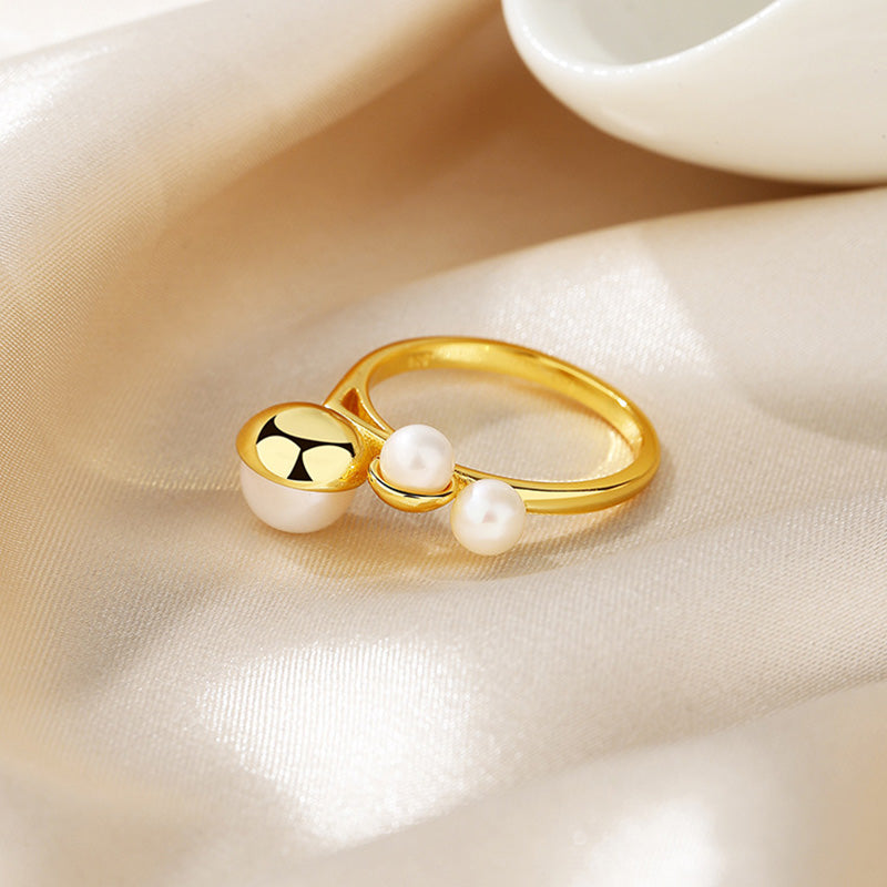 Freshwater Pearl 3 Stones Ring RN1012