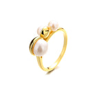 Freshwater Pearl 3 Stones Ring RN1012