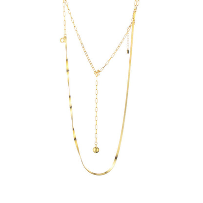 Snake Chain Elongated Necklace N1025