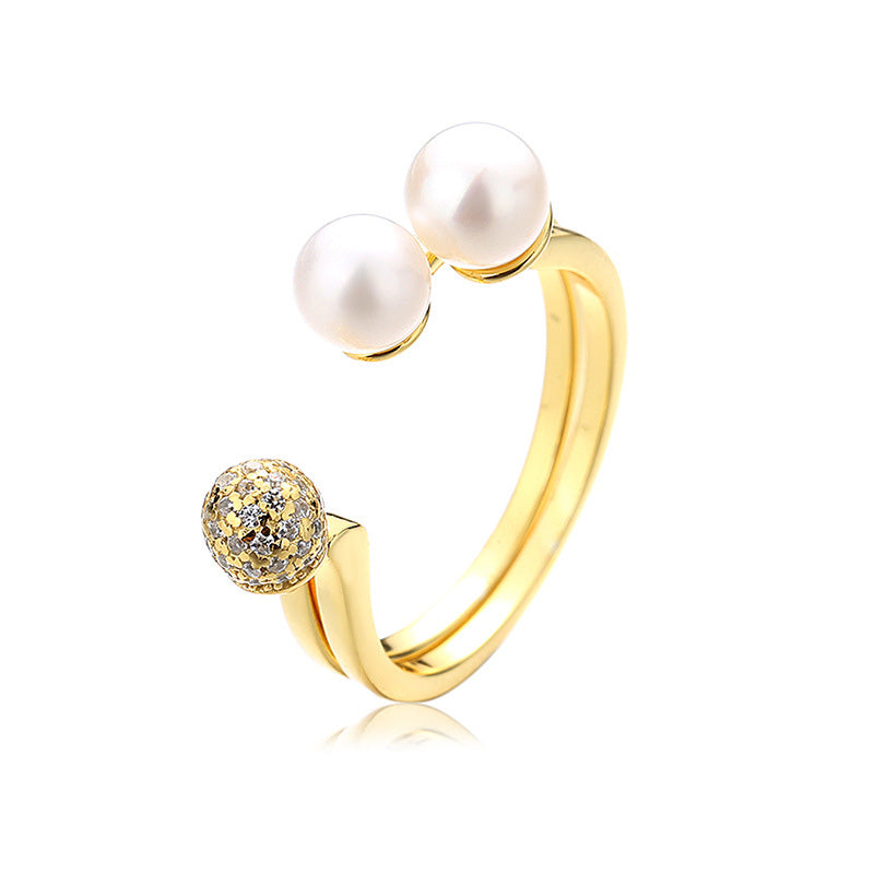 Freshwater Pearl 3 Balls Ring RN1009