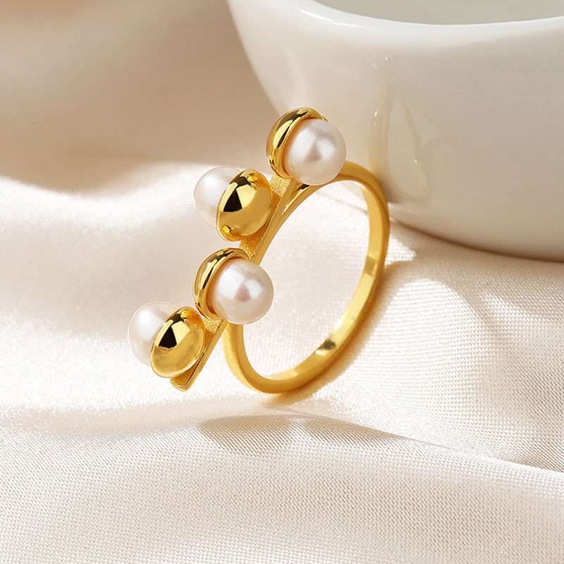 Freshwater Pearl Floral Ring RN1013