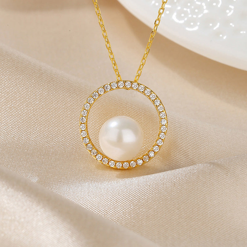 Freshwater Pearl Circle Pendant Only PN1025