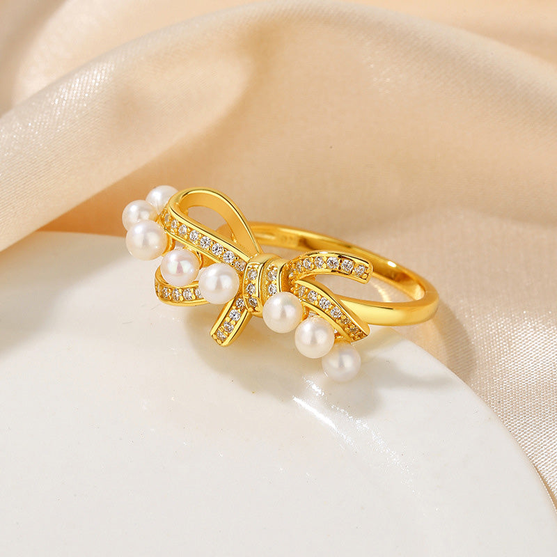 Freshwater Pearl Bowknot Ring RN1024