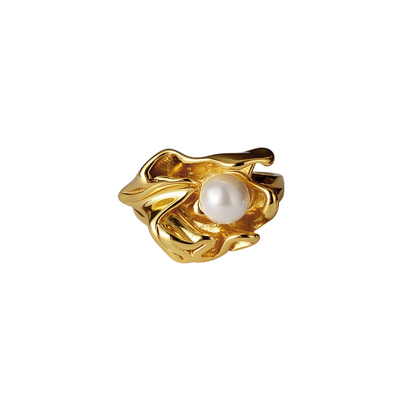 Impressionist Flower Pearl Ring R1010