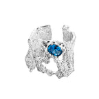 Blue Zircon Patterned Wide Rings R1195