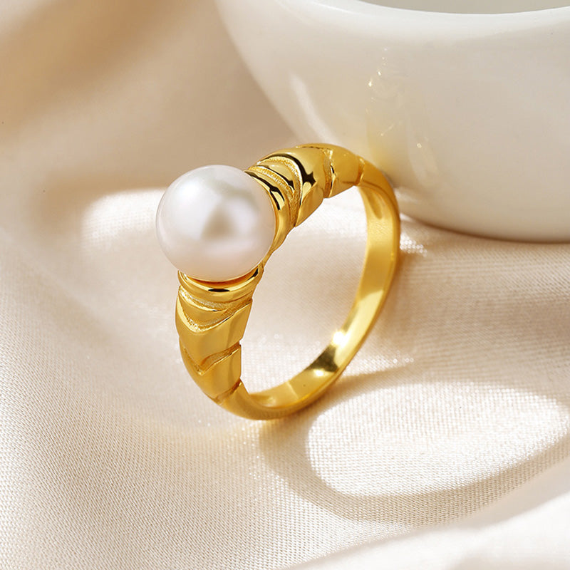 Freshwater Pearl Solitaire Ring RN1005
