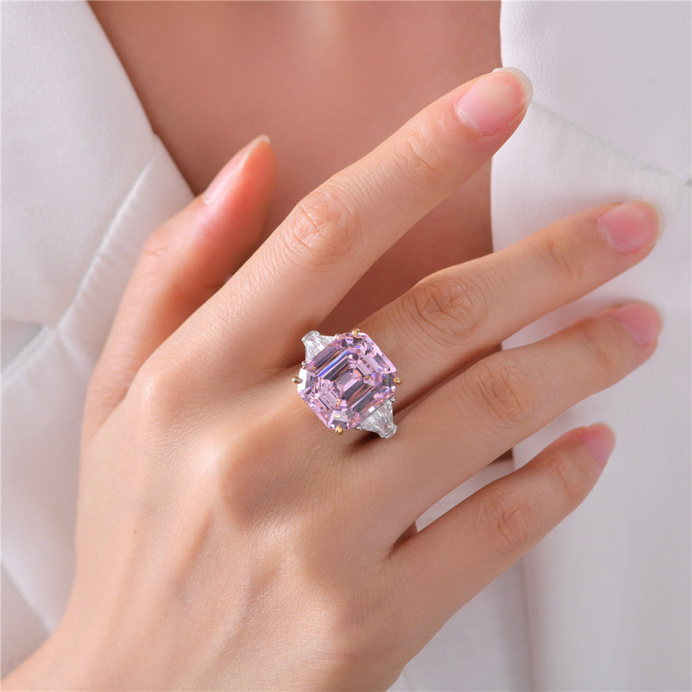 Fluorite Morganite Wedding Ring R0311