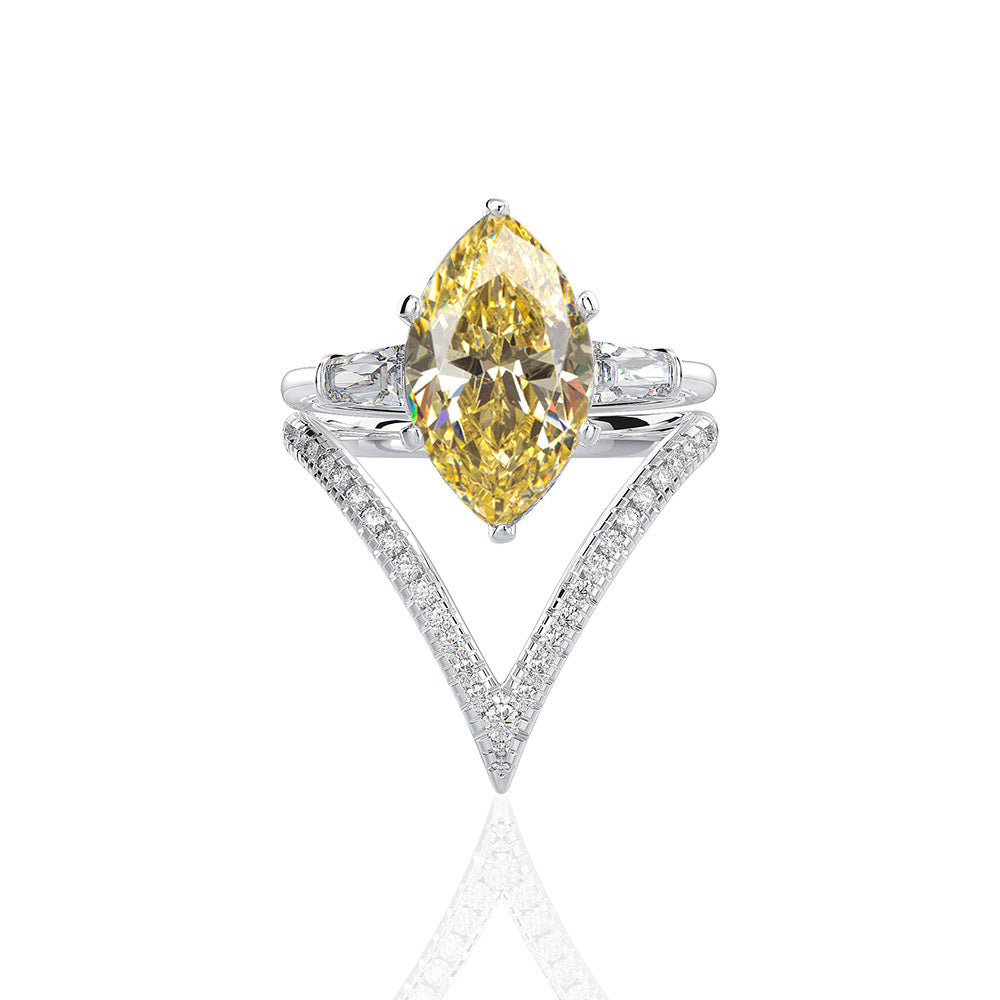 Bague pile de diamants marquise R0304