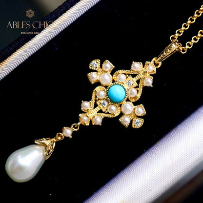 Freshwater Pearls Floral Pendant 5701