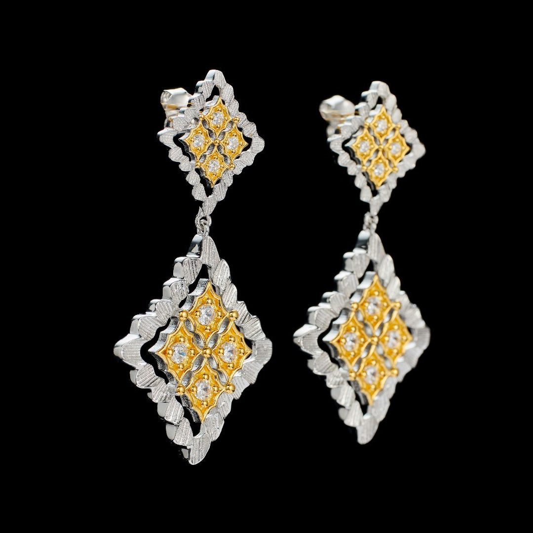 Fretwork Drop Earrings 5856