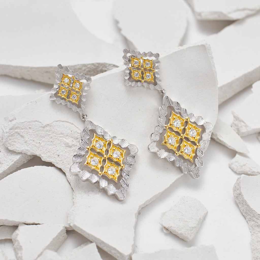 Fretwork Drop Earrings 5856