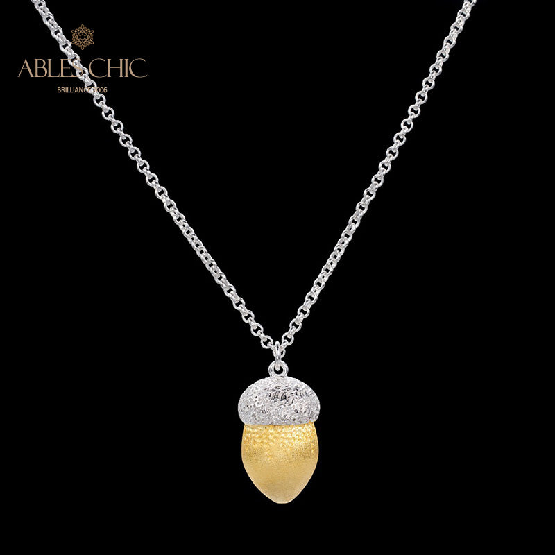 Matt Pinecone Two Tone Necklace 5962