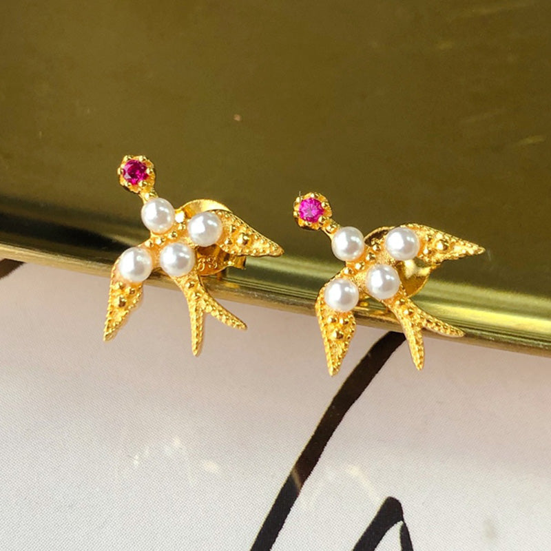 Pearl Swallow Earrings 5973