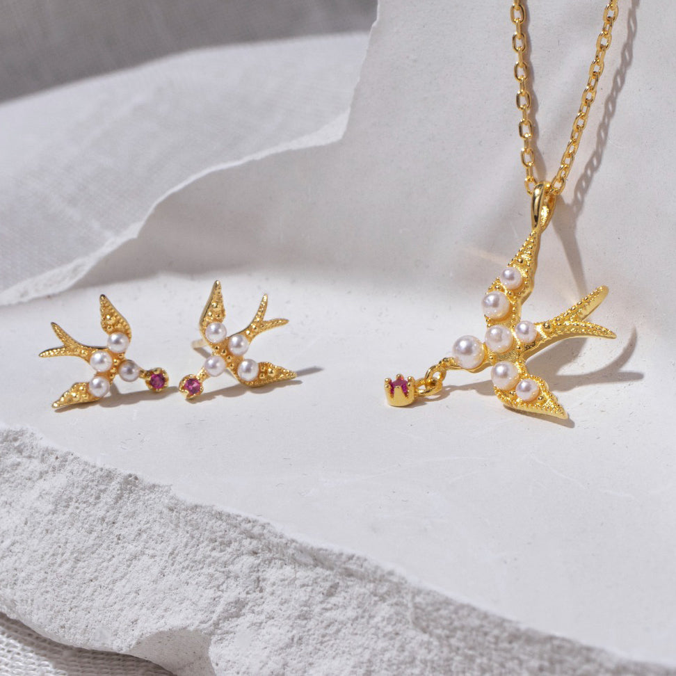Pearl Swallow Earrings 5973