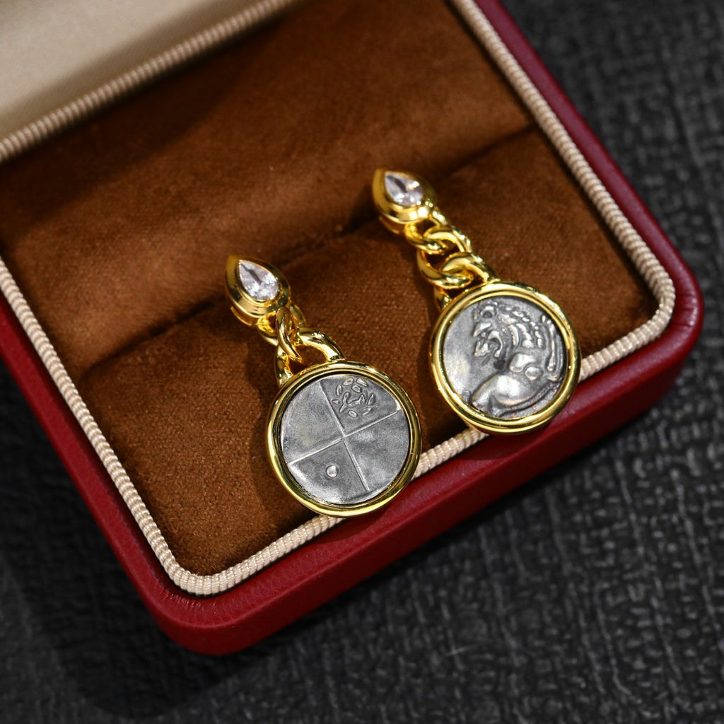 Lion Coin Earrings