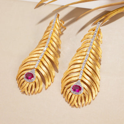 Pine Leaf Long Earrings 6162