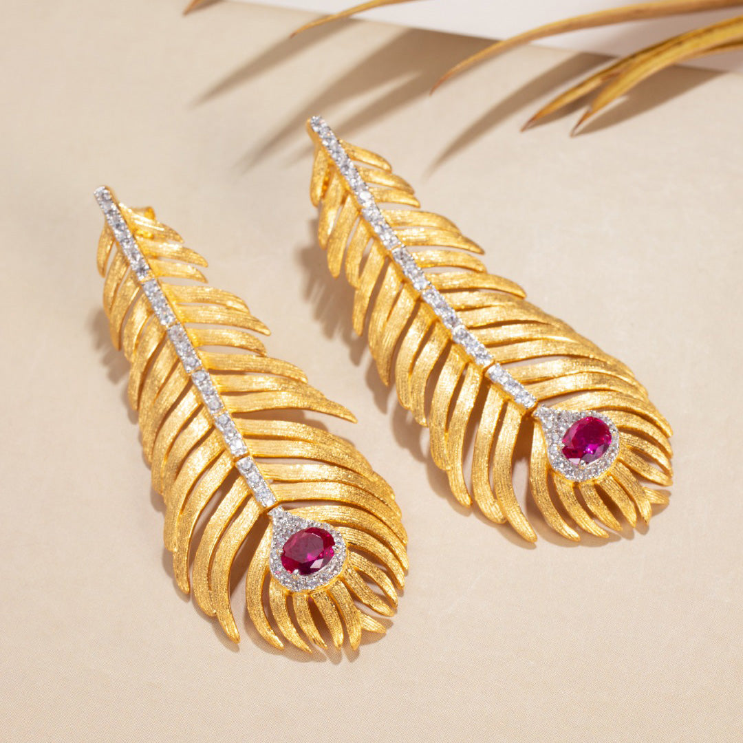 Pine Leaf Long Earrings 6162