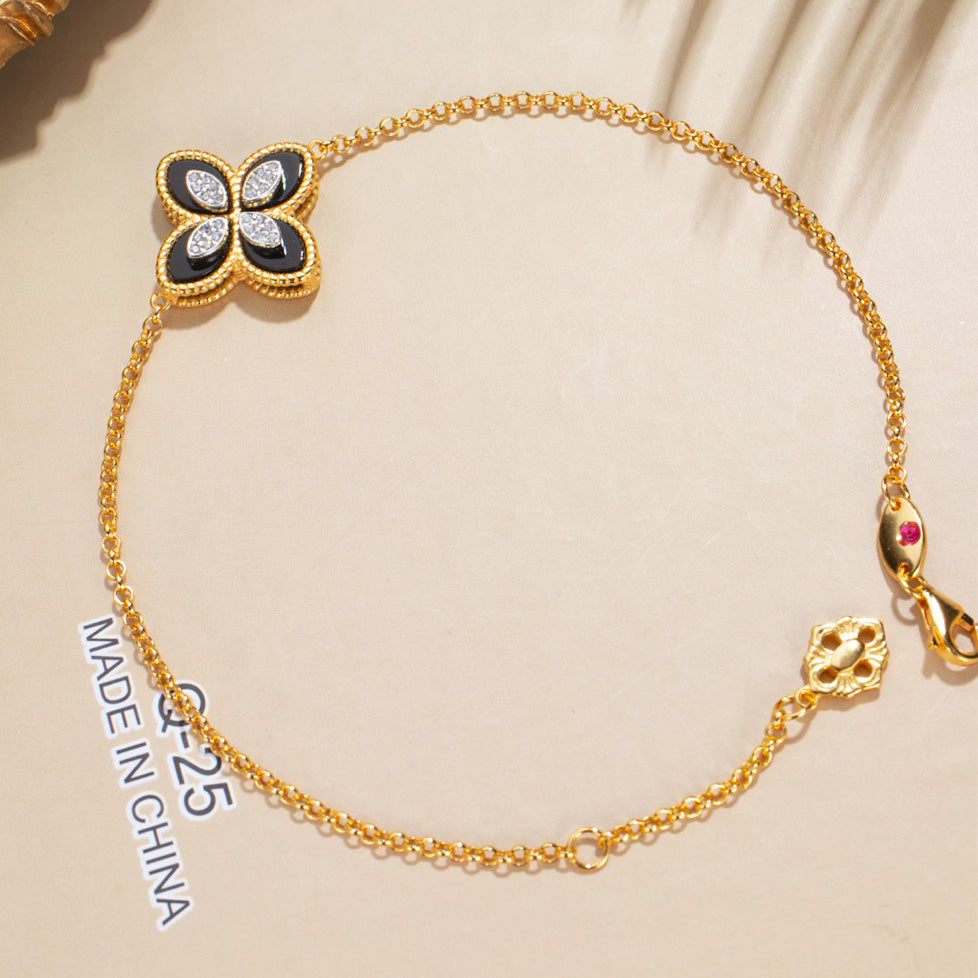 Shell Agate Clover Bracelet 6168