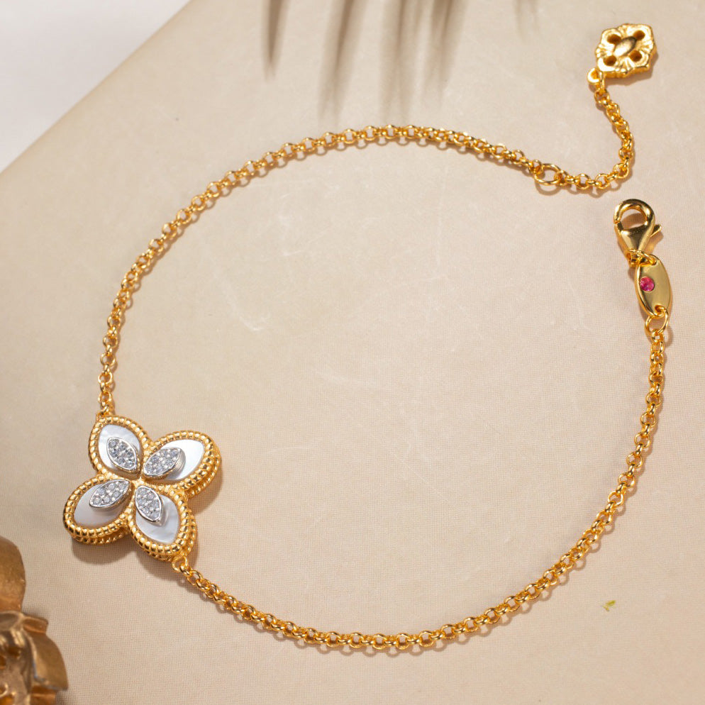 Shell Agate Clover Bracelet 6168