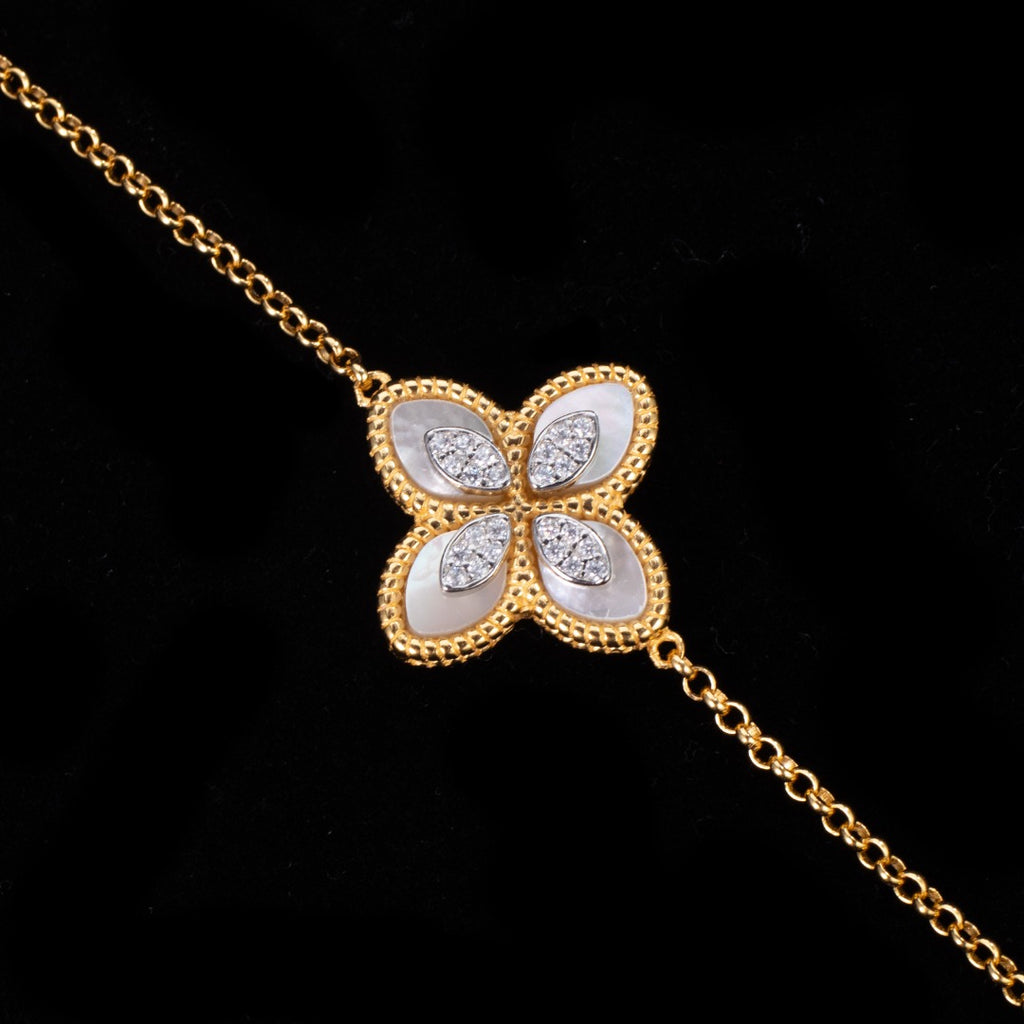 Shell Agate Clover Bracelet 6168