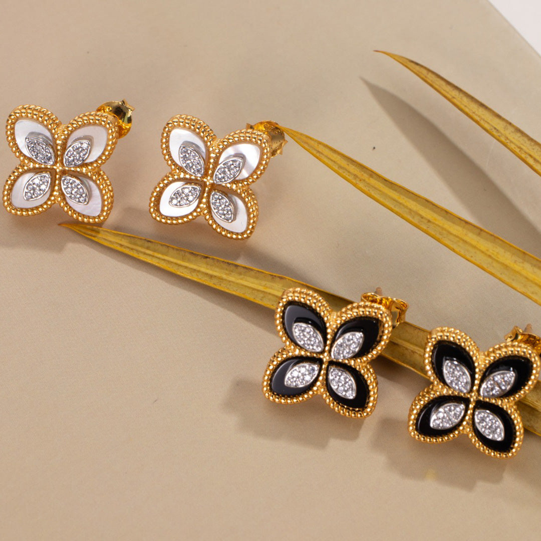 Agate Clover Earrings 6169