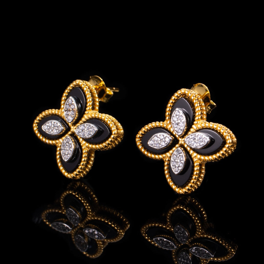 Agate Clover Earrings 6169