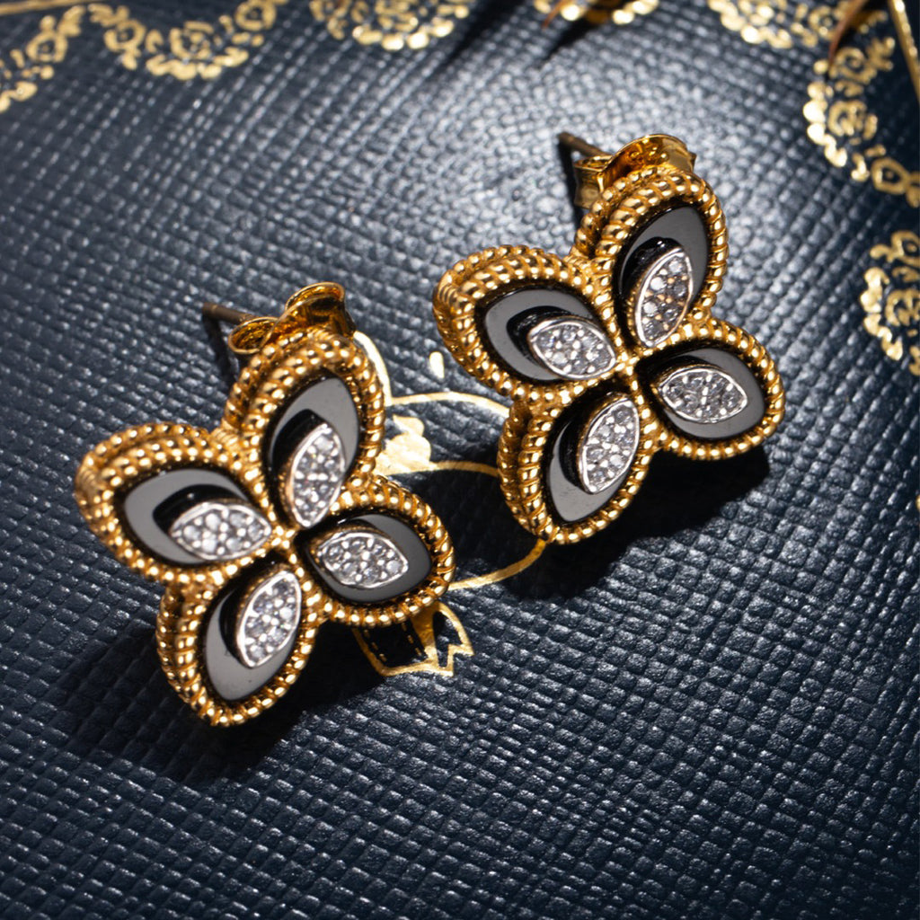 Agate Clover Earrings 6169