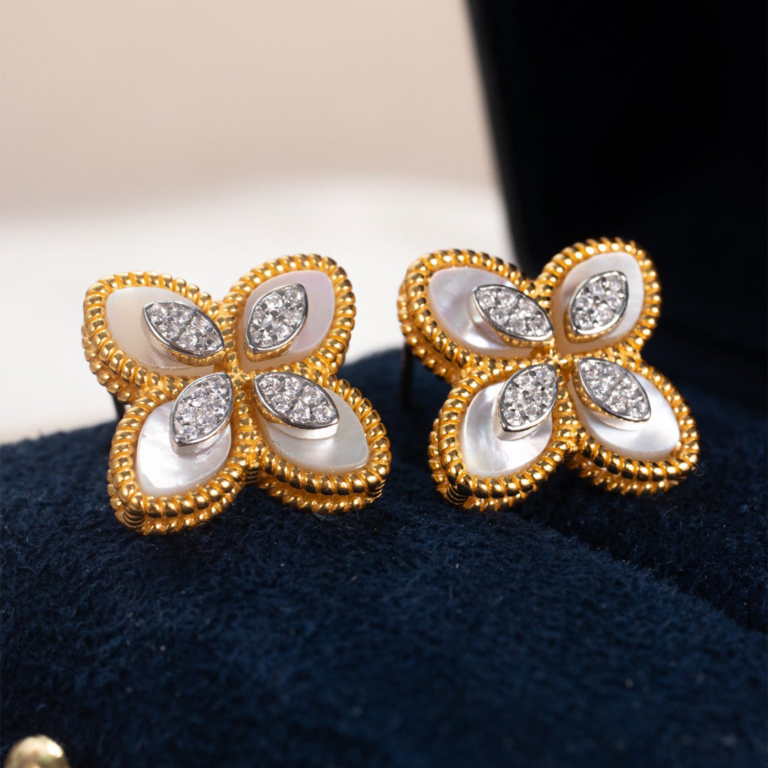 Agate Clover Earrings 6169