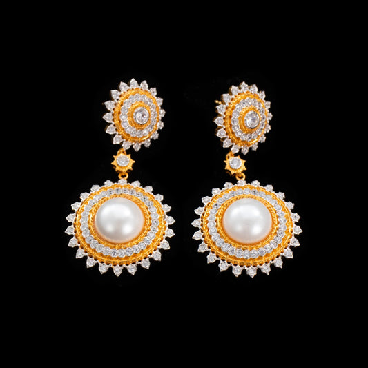 Sunflower Pearl Earrings 6174