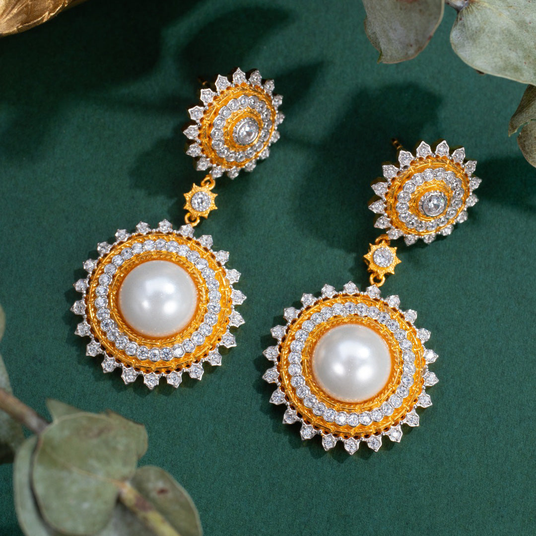 Sunflower Pearl Earrings 6174