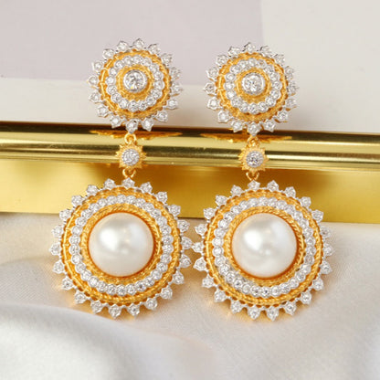 Sunflower Pearl Earrings 6174