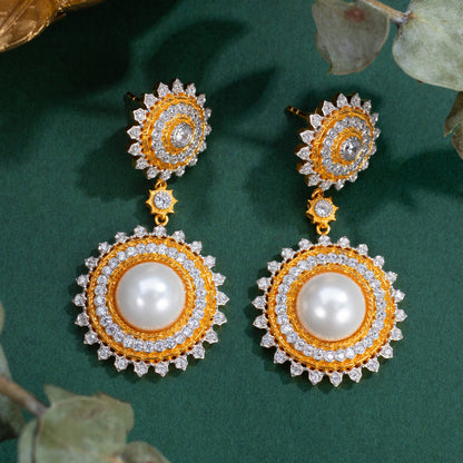 Sunflower Pearl Earrings 6174