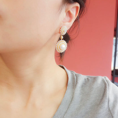 Sunflower Pearl Earrings 6174