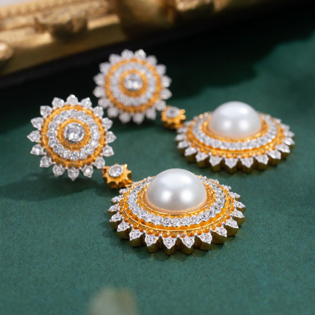 Sunflower Pearl Earrings 6174