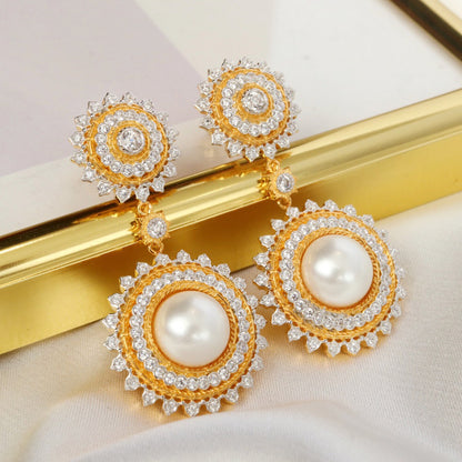 Sunflower Pearl Earrings 6174