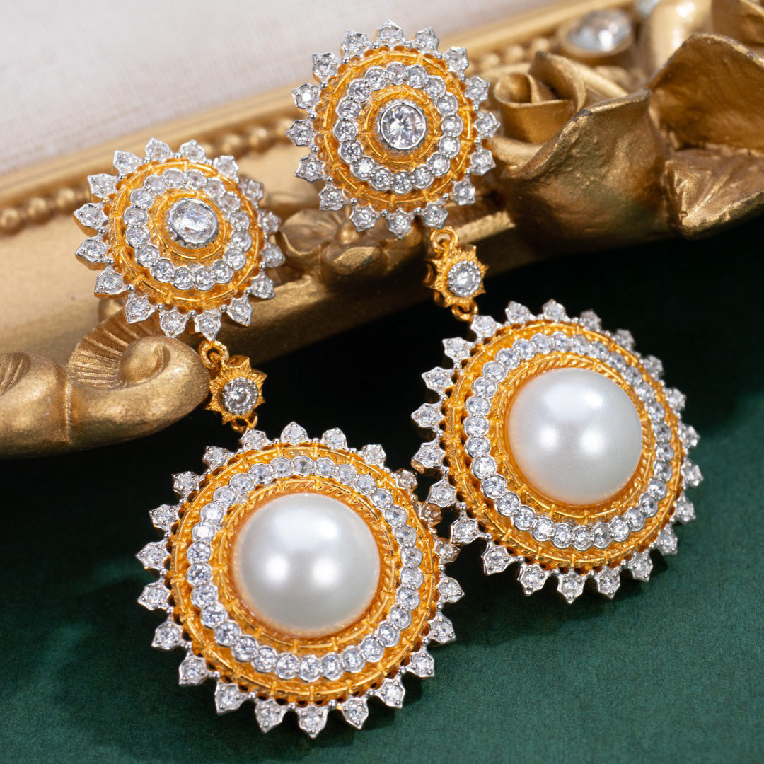 Sunflower Pearl Earrings 6174