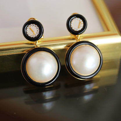 Seawater Pearl Black Earrings 6180