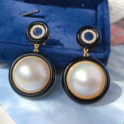 Seawater Pearl Black Earrings 6180