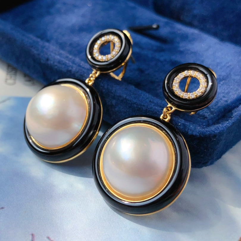 Seawater Pearl Black Earrings 6180
