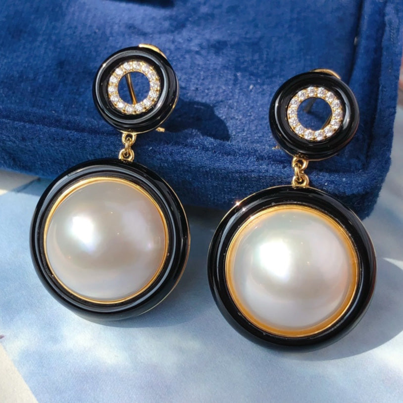 Seawater Pearl Black Earrings 6180