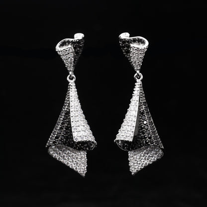 Paved Geometric Earrings 6181