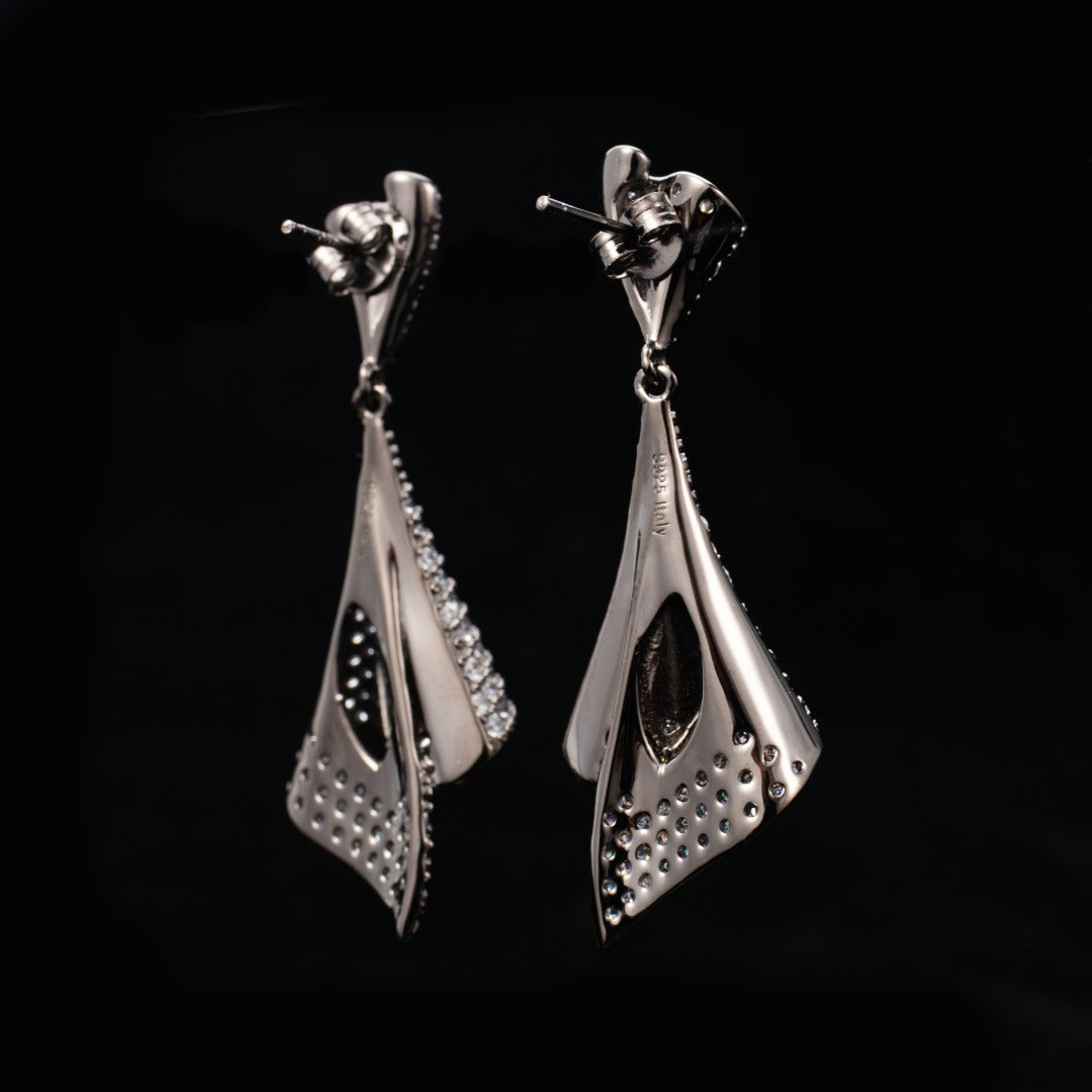 Paved Geometric Earrings 6181