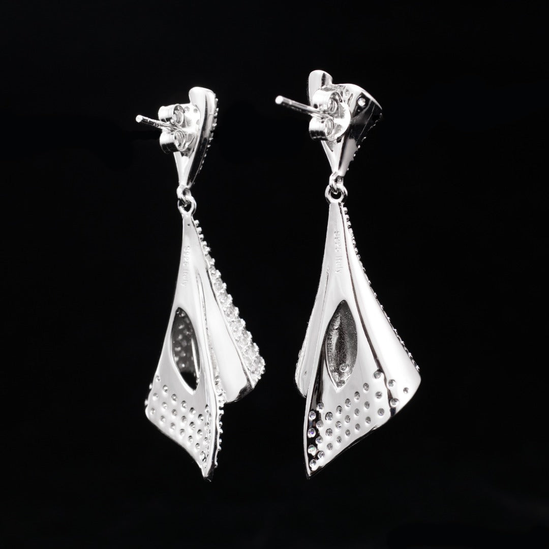 Paved Geometric Earrings 6181